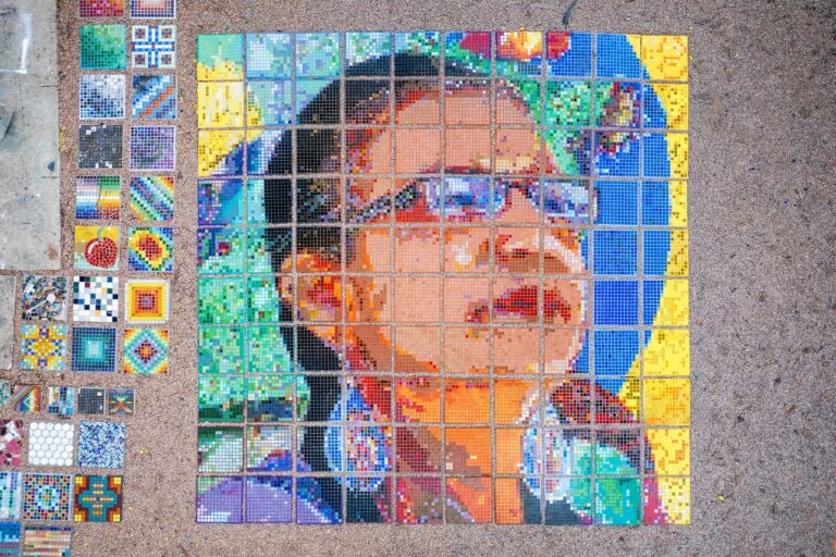 Susana Almanza Stepping Stone Mosaic Mural Photo by Tony Moreno 768x512