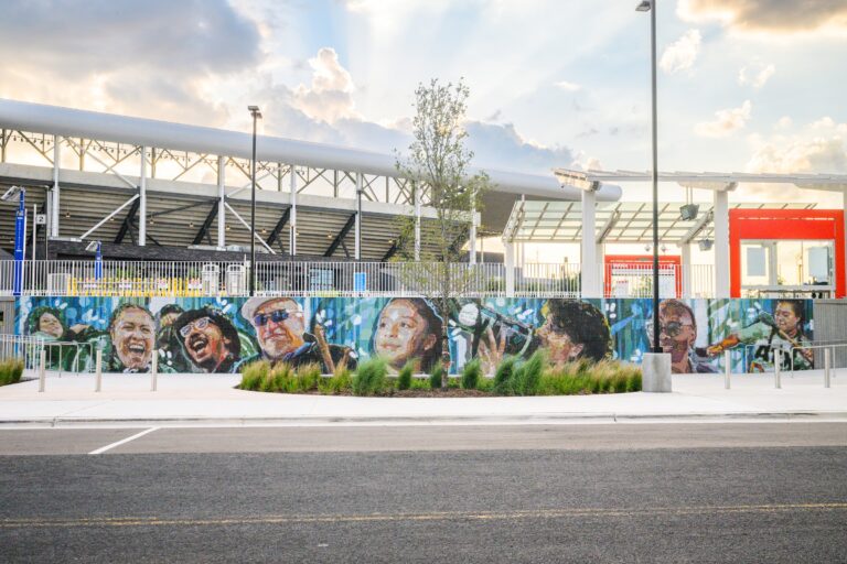 The Heartbeat of Austin 1 Mosaic Mural at McKalla Statino Q2 Stadium Photo by Tony Moreno 768x512